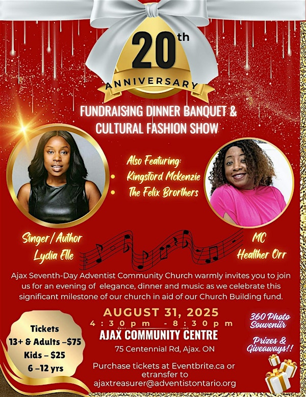 20th Anniversary Fundraising Dinner Banquet & Cultural Fashion Show | Ajax Community Centre