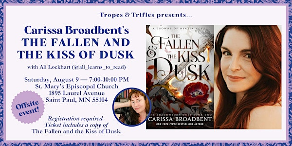 Book release party! Carissa Broadbent's THE FALLEN AND THE KISS OF DUSK | St Mary's Episcopal Church