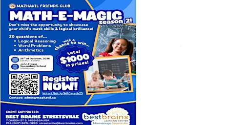 Math-E- Magic Season2 - Mathematics Contest for Children in Grade 4 to 10 | John Fraser Secondary School