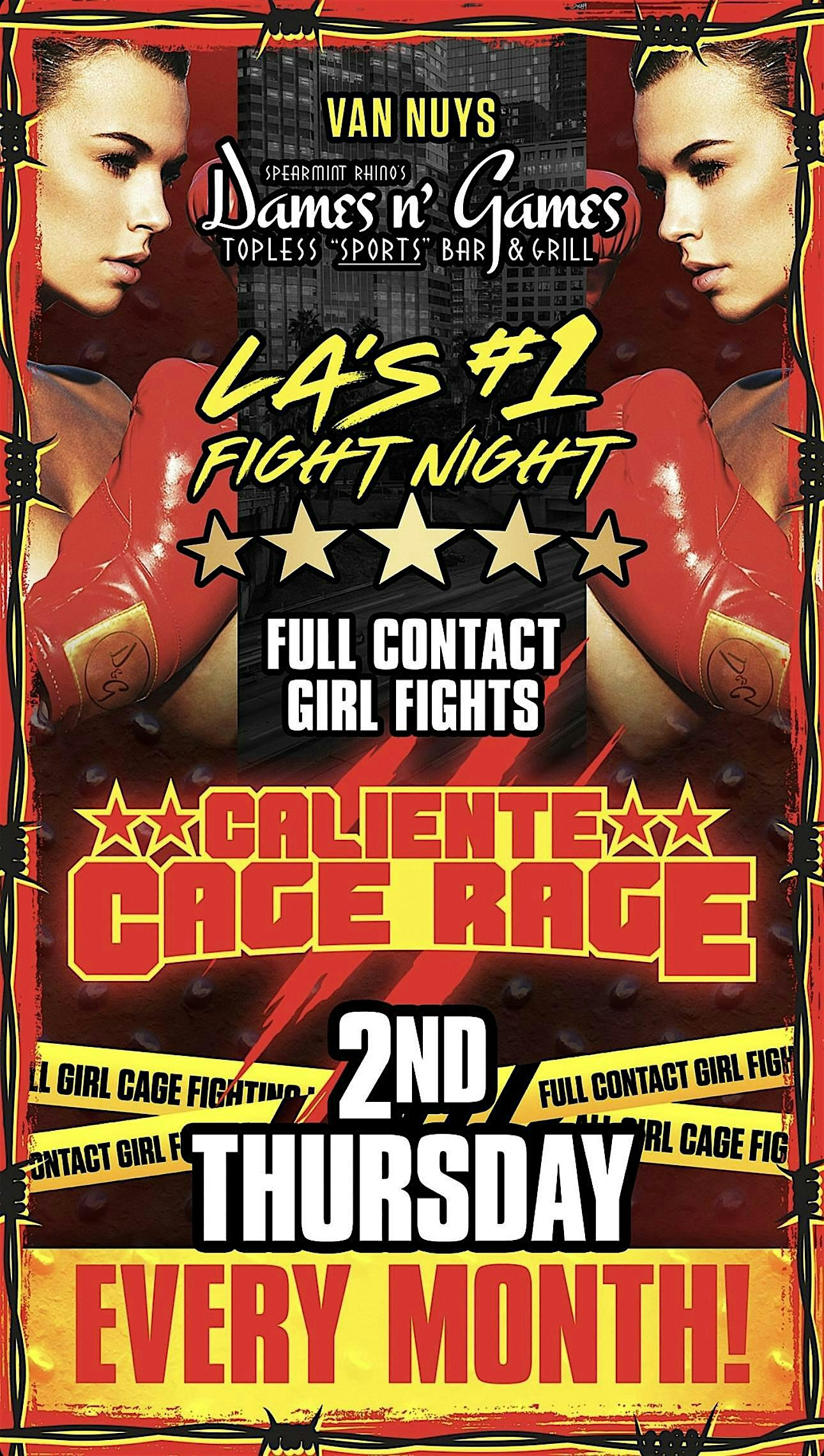 Caliente Cage Rage at Dames n’ Games Van Nuys | Dames N' Games Topless Sports Bar Van Nuys