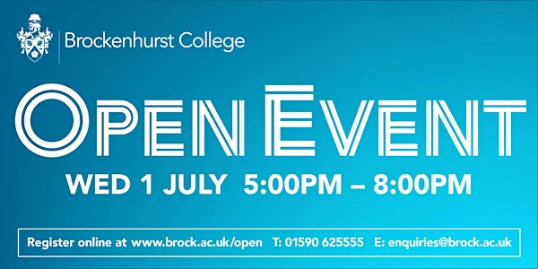 Brockenhurst College Open Event (Wednesday 1 July 2026, 5:00pm - 8:00pm) | Brockenhurst College