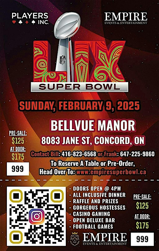 Super Bowl 2025 - The Ultimate Party in the GTA | Bellvue Manor