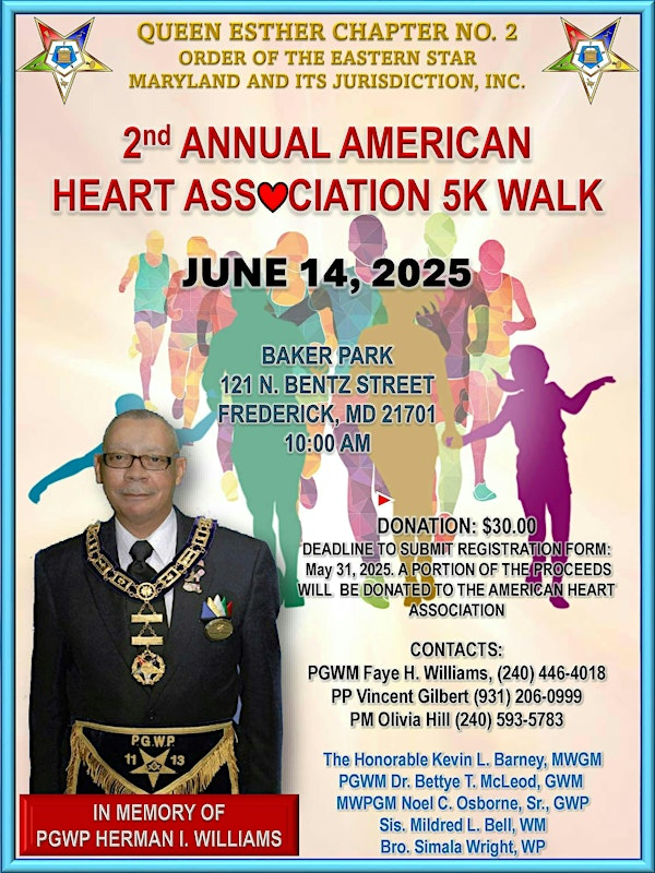 The Herman I. Williams 2nd Annual American Heart Association 5K Walk | 121 N Bentz St