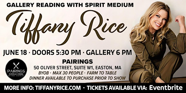 Gallery Reading with Spirit Medium Tiffany Rice | PAIRINGS EVENTS & CATERING