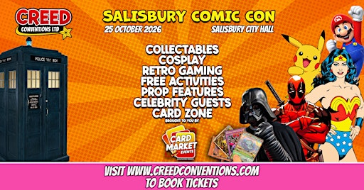 Salisbury Creed Comic Con - October 2026 | Salisbury City Hall