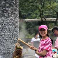 清水地熱公園，提竹簍地熱煮美食