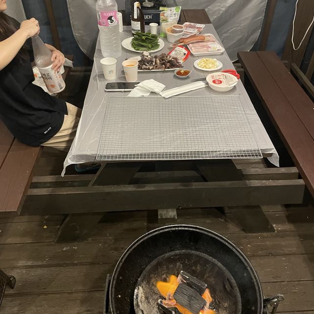 밤에 해루질로 꽃게, 조개, 소라 잡기 
