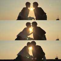 West Ring Day Trip Date: Sweet check-in under the invincible sunset sea view.