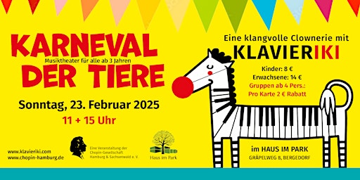 Karneval der Tiere - Eine klangvolle Clownerie mit KLAVIERIKI | Theater Haus im Park