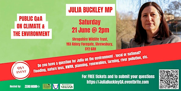Julia Buckley MP - Public Q&A on Climate and the Environment | Shropshire Wildlife Trust