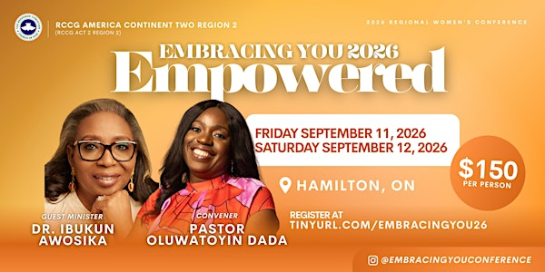 Embracing You (EY) Conference 2026 | Restoration House Hamilton, RCCG