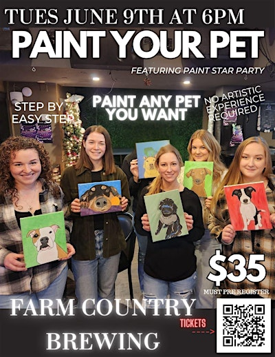 PAINT YOUR PET Paint Night at Farm Country | Farm Country Brewing