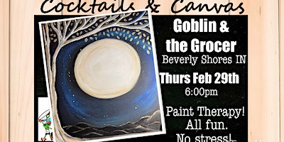 "Moon Over the Mountains" Cocktails and Canvas Painting Art Event | Goblin & the Grocer