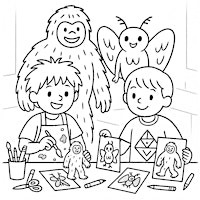 Kid’s Cryptid Art Club | Our home studio at ATX Kiln Club HQ