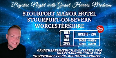 Psychic Night at Stourport Manor, Stourport-on-Severn with Grant Harris | Stourport Manor Hotel