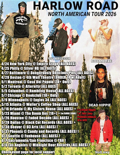 HARLOW ROAD//901KRUEGER//NORMALIKE LIVE IN MINNEAPOLIS!!! | 2507 E 25th St