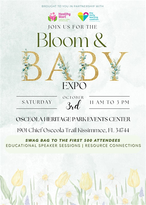 Bloom & Baby Expo — Sponsor & Vendor Registration | 1901 Chief Osceola Trail