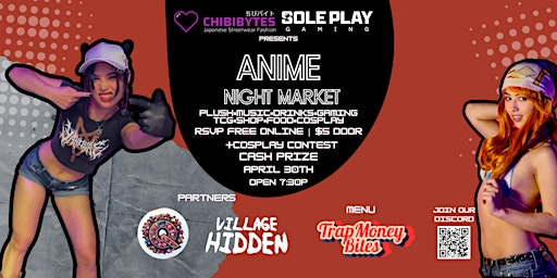 POSTPONTED - POP UP ANIME NIGHT AND COSPLAY CONTEST - SOLEPLAY DECATUR | Sole Play Gaming