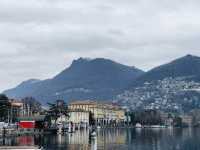 Lake and mountain scenery in Lugano.