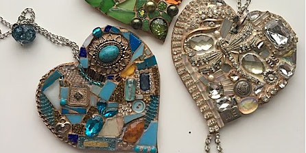 Alex Makes Art Mixed Media Heart Making at The Green | The Green Interior Collections