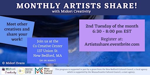 Monthly Artists Share! | Co-Creative Center