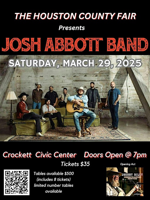 Josh Abbot Band Houston County Fair 2025 | Crockett Civic Center, Edmiston Drive, Crockett, TX, USA