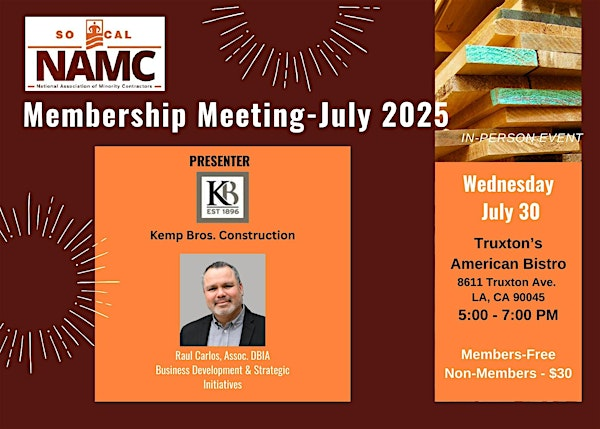 Membership Meeting - July 2025 | Truxton's American Bistro