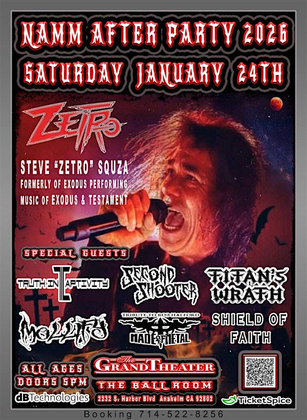 NAMM AFTER PARTY WITH ZETRO(Exodus and Testament) | The Grand Theater