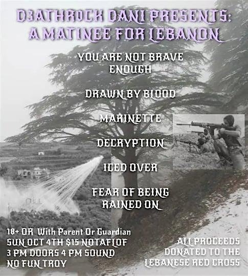 Deathrock Dani Presents: Matinee for Lebanon | No Fun
