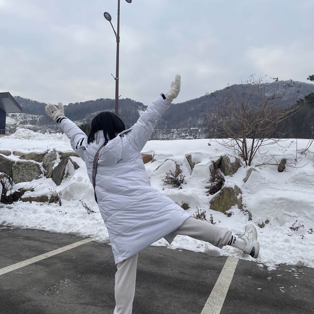 눈덮인 설산과함께❄️씨사이드리조트 루지