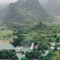 Waterfalls with the view on Vietnam