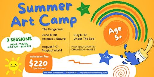 Kids Summer Art Camp - Animals & Nature | Brushes & Bubbly