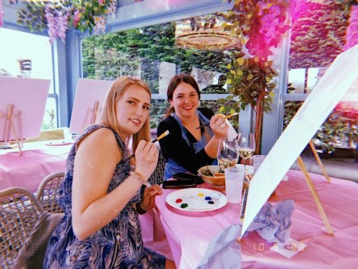 Boozy Brushes Floral Sip and Paint Art Party! Glasgow | Blue Dog