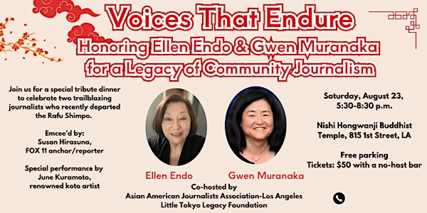 Voices That Endure: Honoring  Ellen Endo & Gwen Muranaka | Los Angeles Hompa Hongwanji Buddhist Temple (Nishi Betsuin)