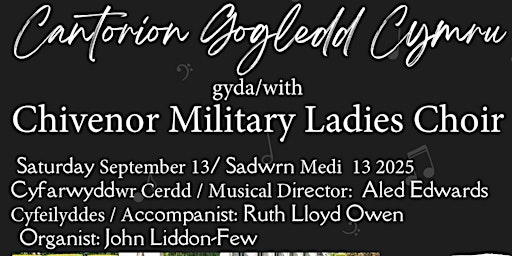 Cantorion Gogledd Cymru with Chivenor Military Ladies Choir | Prichard Jones Hall, Bangor University