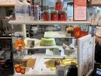 Cafe with a fountain view at Suntec City Mall