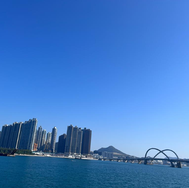 熙來攘往的跨灣大橋