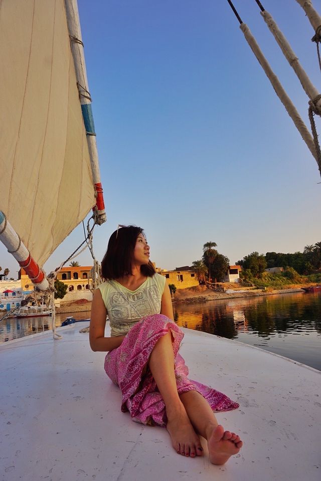 【Travel around the 🌍 world】Egypt 🇪🇬. Aswan Felucca on the Nile River.