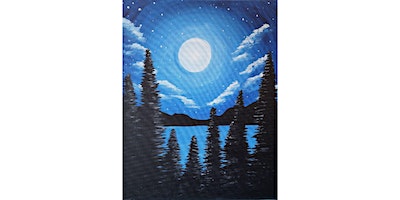Blue Moonrise, paint and sip painting event at Back Forty! (Roseville) | Back 40 Texas Bbq