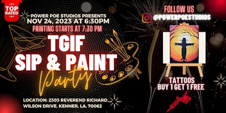Power Poe Studios TGIF SIP & PAINT (Nov 24) | Power Poe Studios