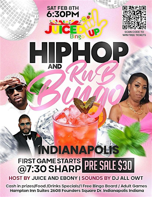 Juiced Up Hip Hop and RnB Bingo | Hampton Inn and Suites Indianapolis West Speedway