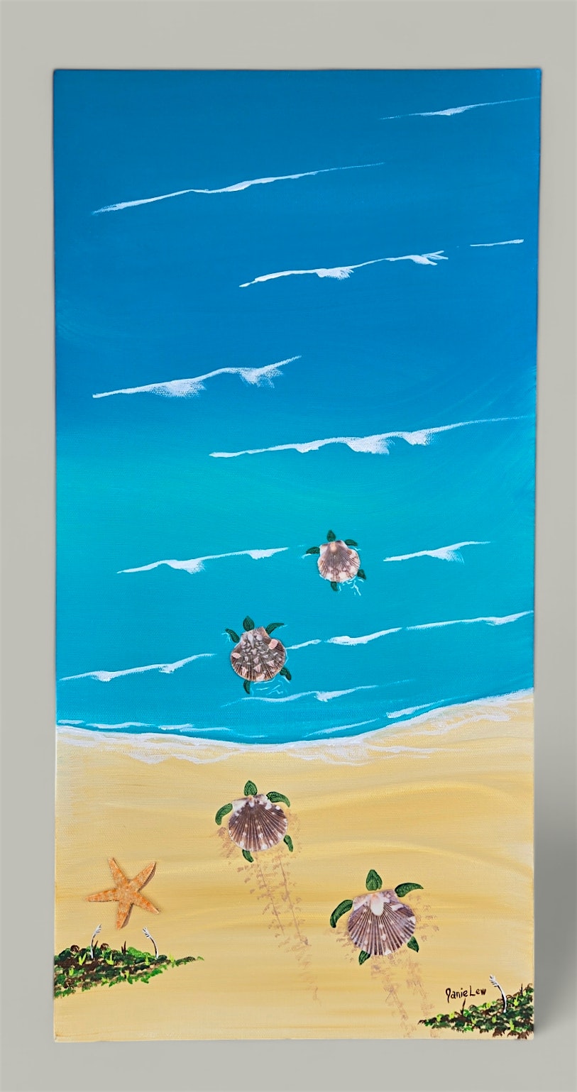 Turtle Hatchlings Painting Class on Canvas | The Salty Mermaid Art