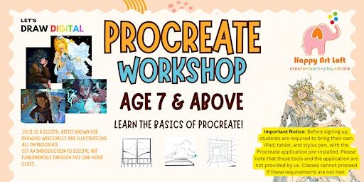 Digital Art - Procreate Workshop ( Adults or Children Age 7 & Above) | Happy Art Loft