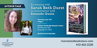 An Evening with Author Sarah Beth Durst in Conversation with Amanda Quain | Greater Pittsburgh Masonic Center