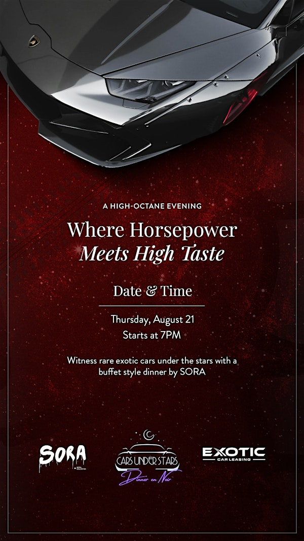 Cars Under Stars: Dinner en Noire x SORA | SORA by Hotel Collection
