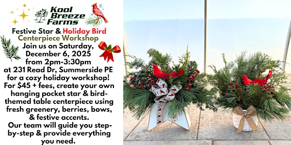Festive Star & Holiday Bird Centerpiece Workshop @ Kool Breeze Farms | Kool Breeze Farms