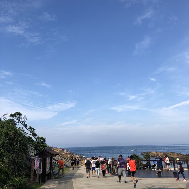 여왕머리바위를 볼 수 있는 대만 예류지질공원 