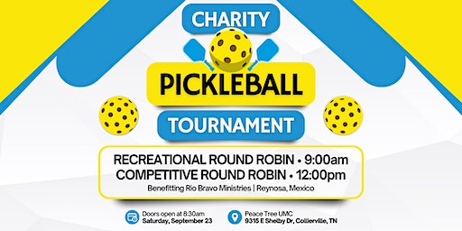 Charity Pickleball Tournament Benefitting Rio Bravo Ministries | Peace Tree UMC