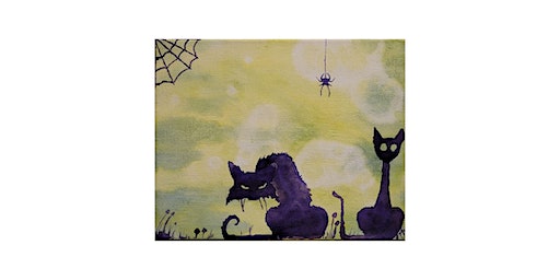 Spooky Kitty Watercolor Painting Art Class | 901 Santa Fe Dr