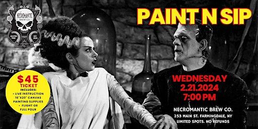 Paint N Sip - The Frankensteins (Bride of Frankenstein) | Necromantic Brew Co